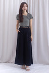 Jevon Wide Legged Pleated Palazzo Pants In Black