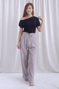 Johanna Asymmetrical Neckline Top In Black