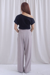 Johanna Asymmetrical Neckline Top In Black