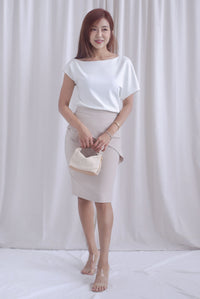 Johanna Asymmetrical Neckline Top In White