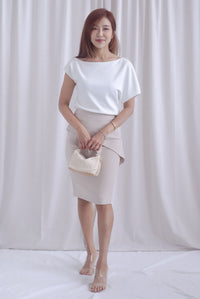 Johanna Asymmetrical Neckline Top In White