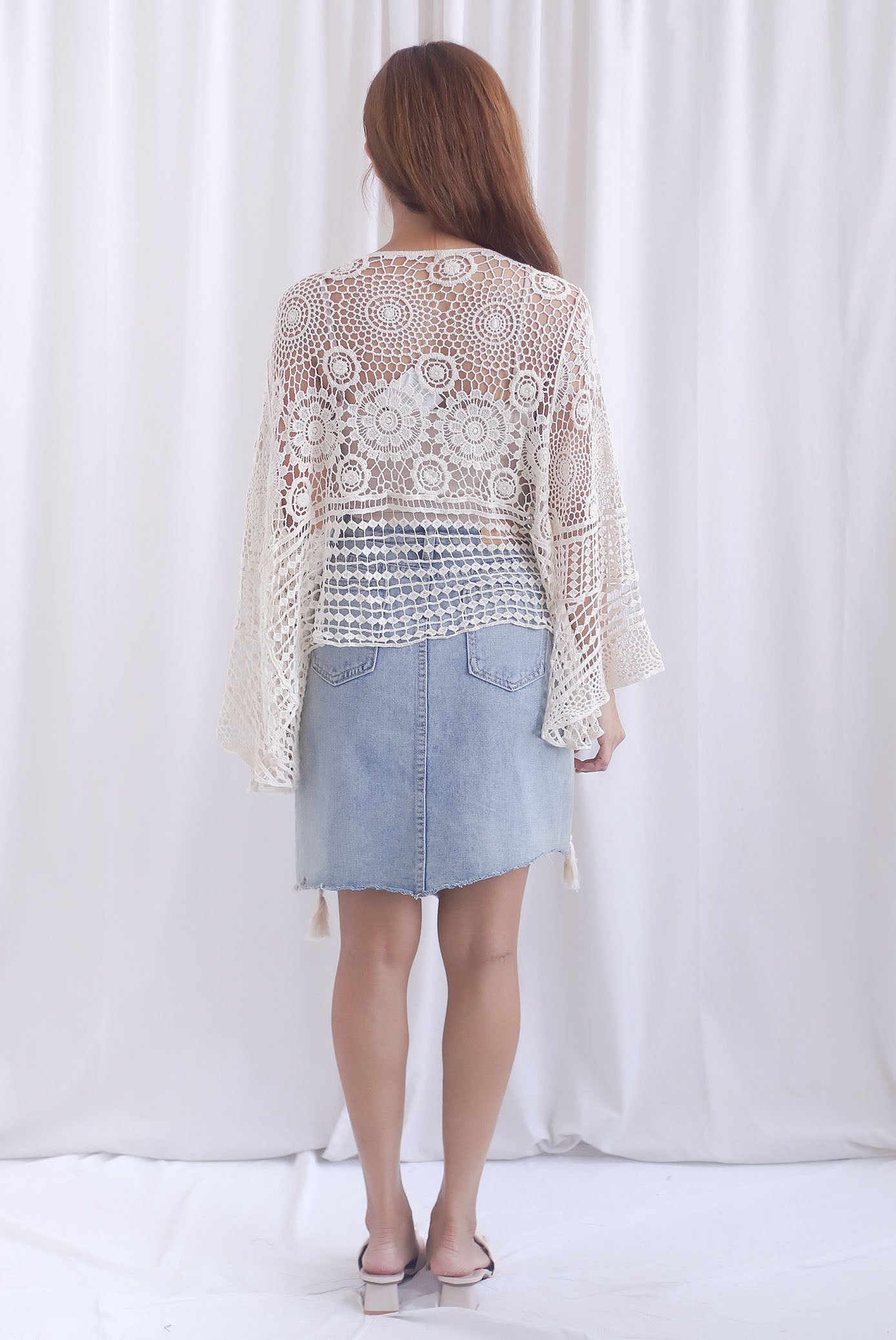 Joice Bell Sleeve Crochet Outerwear