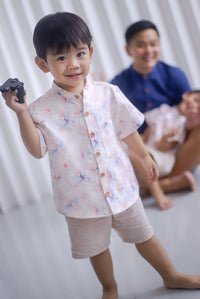 *Kids* TDC Aden Boy Shirt In Misty Rose