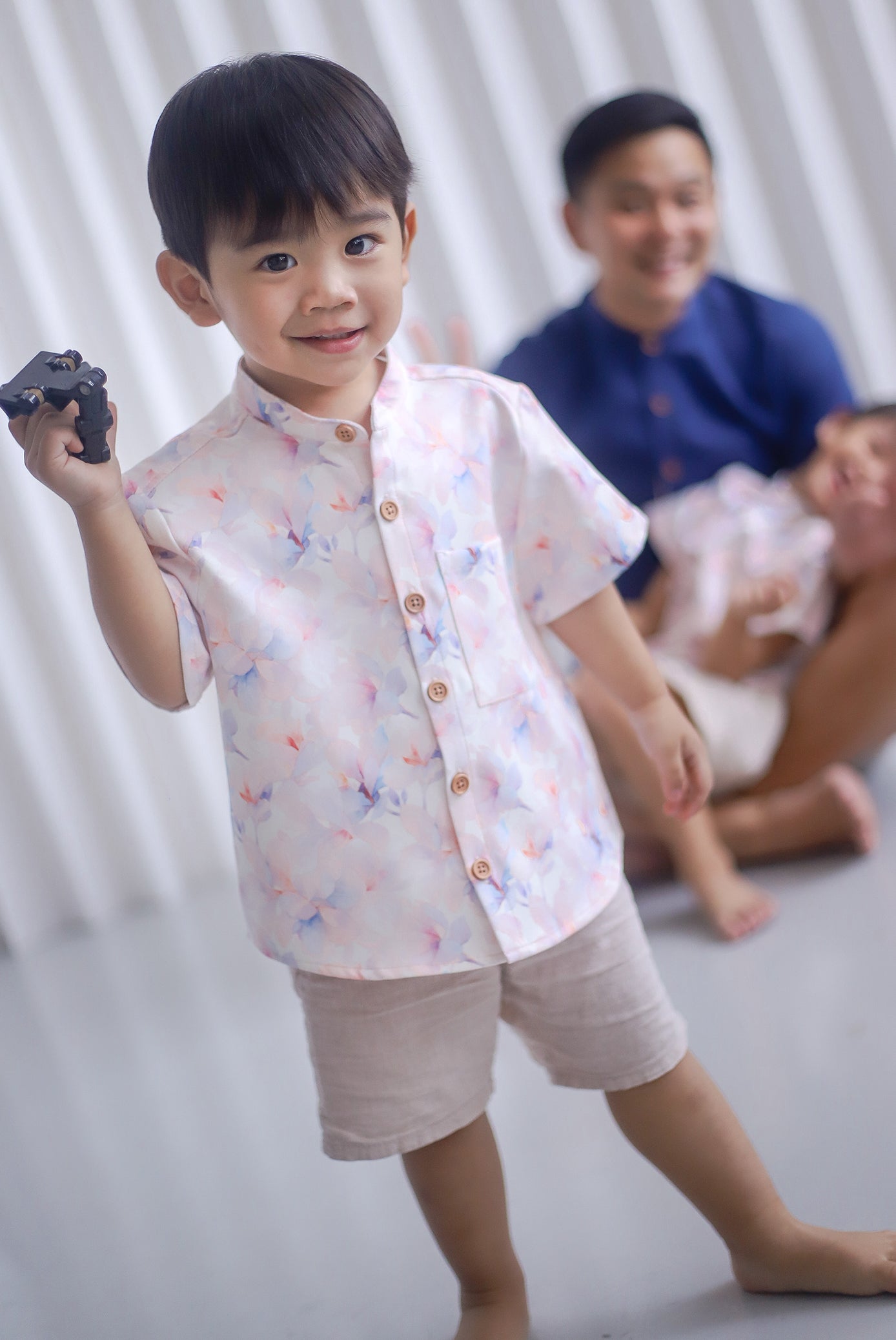 *Kids* TDC Aden Boy Shirt In Misty Rose