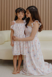 *Kids* TDC Esme Sleeved Girl Dress In Misty Rose