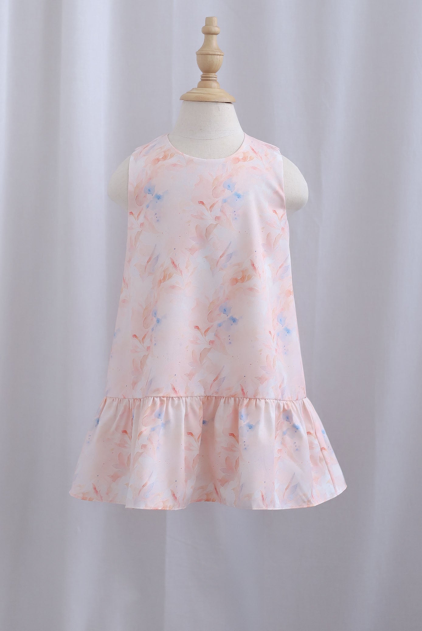 *Kids* TDC Sora Drop Hem Girl Dress In Orange Pale
