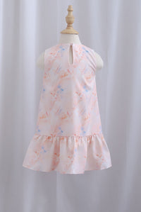 *Kids* TDC Sora Drop Hem Girl Dress In Orange Pale