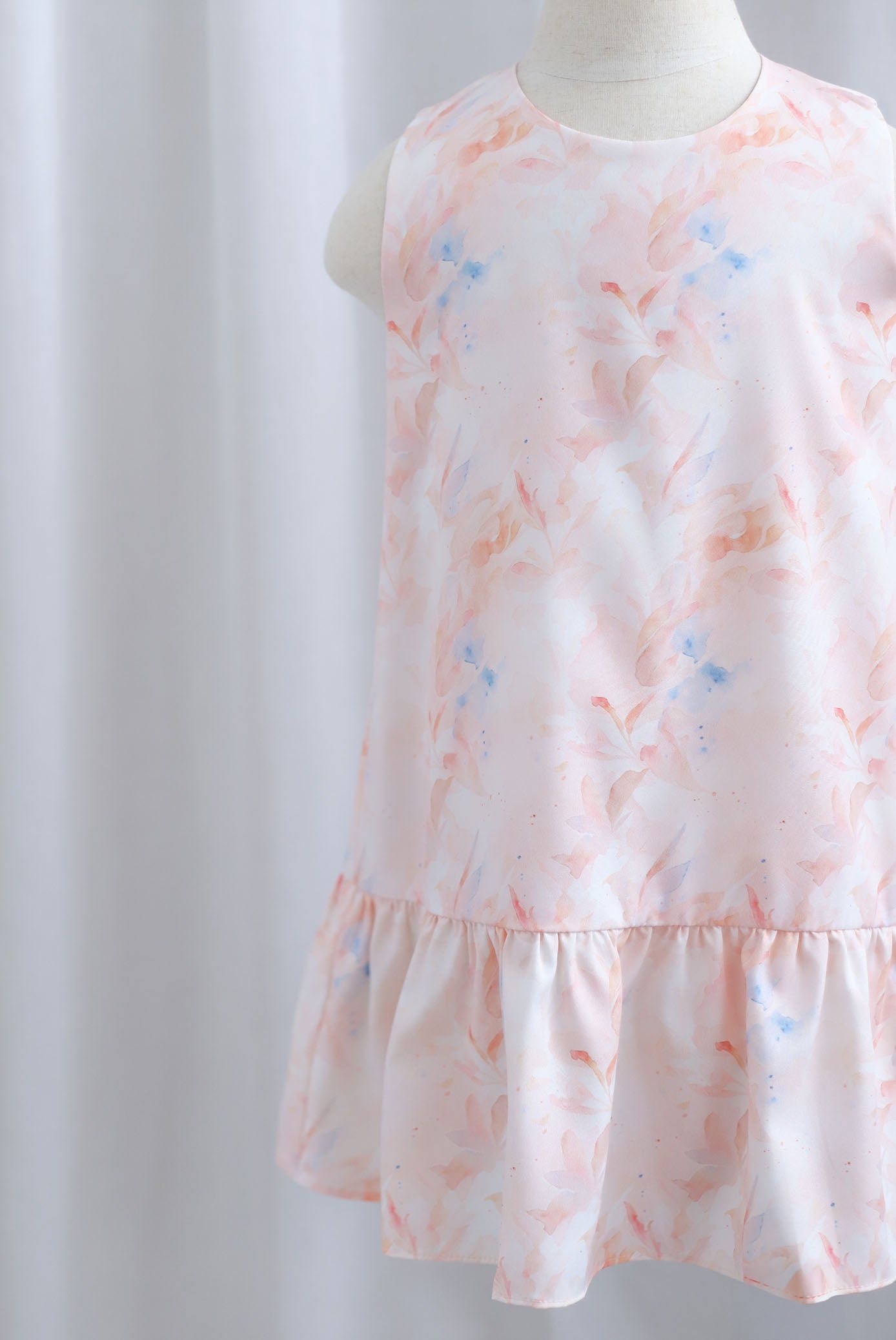 *Kids* TDC Sora Drop Hem Girl Dress In Orange Pale