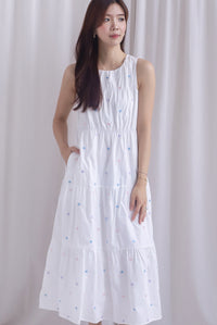 Kiki Star Embro Tier Maxi Dress In White