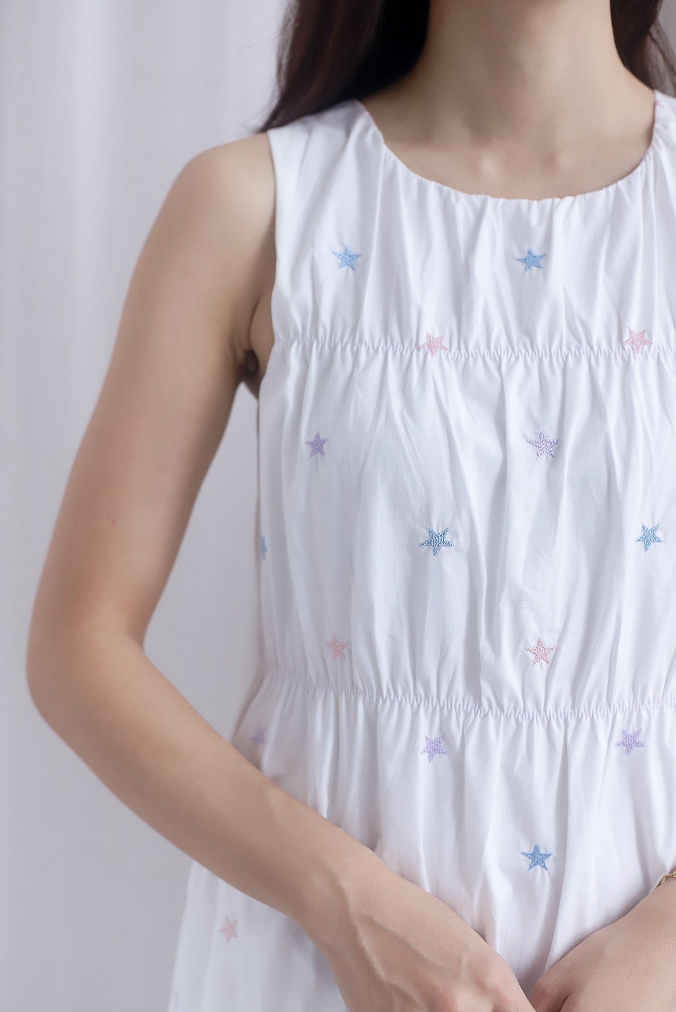 Kiki Star Embro Tier Maxi Dress In White