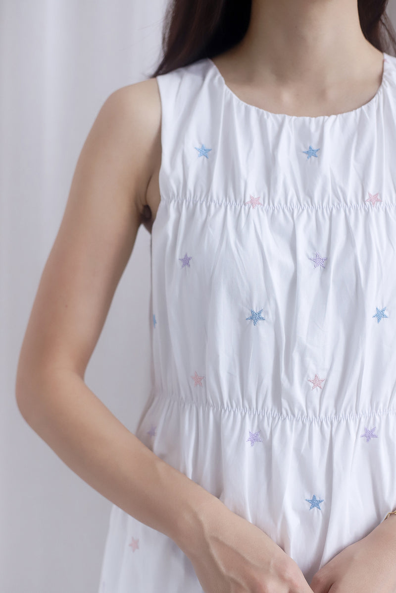 Kiki Star Embro Tier Maxi Dress In White