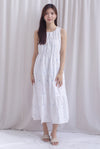 Kiki Star Embro Tier Maxi Dress In White