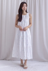 Kiki Star Embro Tier Maxi Dress In White