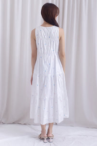 Kiki Star Embro Tier Maxi Dress In White