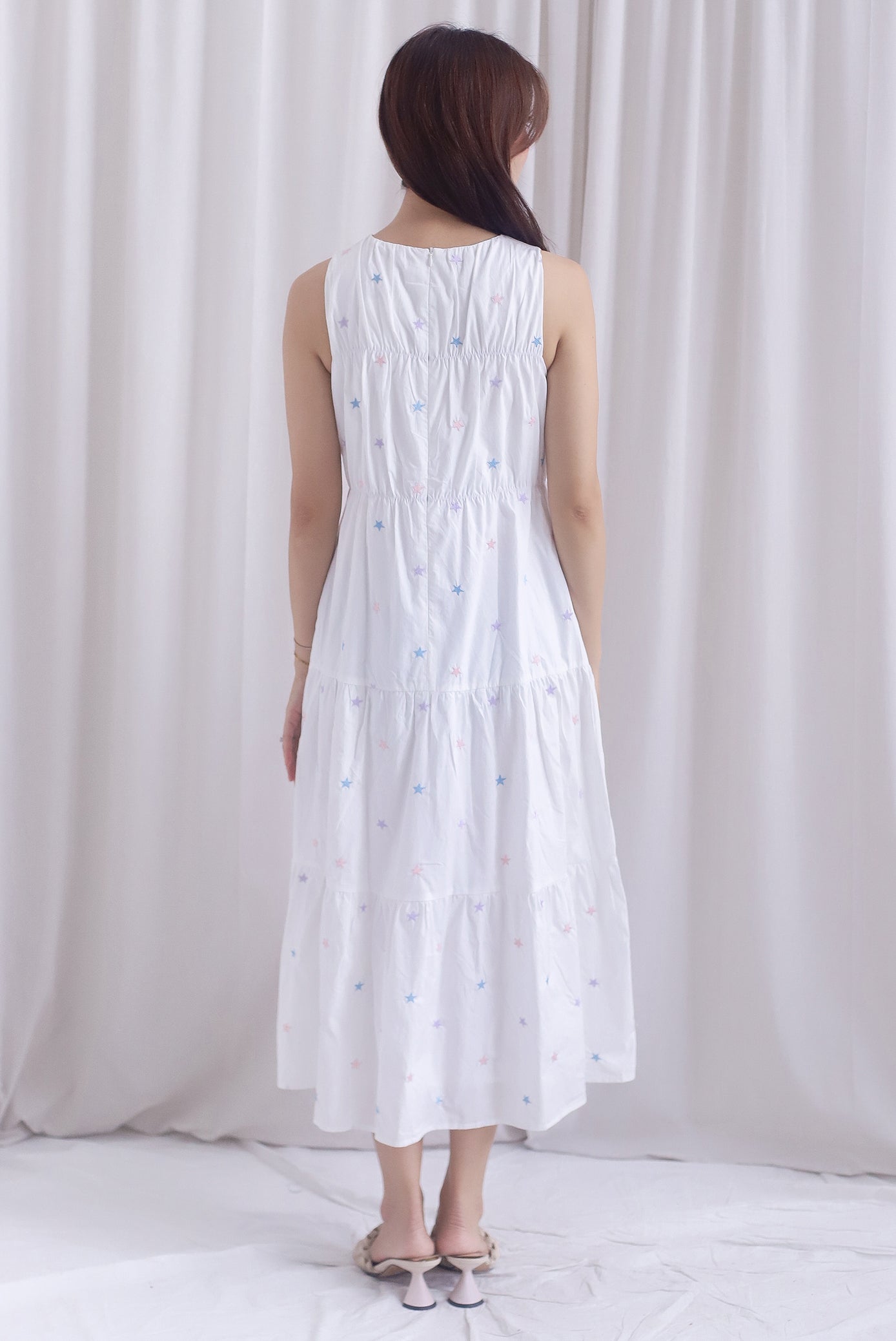 Kiki Star Embro Tier Maxi Dress In White