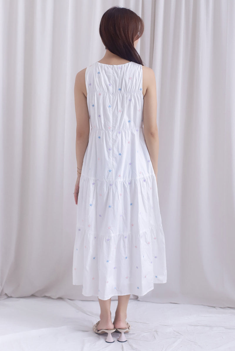 Kiki Star Embro Tier Maxi Dress In White