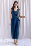 Kimber Waterfall Flutter Jumpsuit In Teal