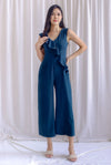 Kimber Waterfall Flutter Jumpsuit In Teal