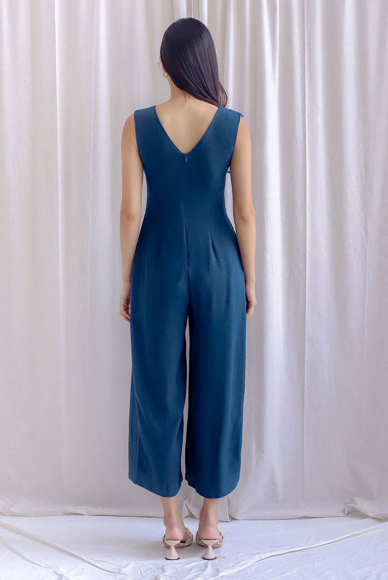 Kimber Waterfall Flutter Jumpsuit In Teal