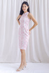 Korren Cheongsam Dress In Pink Porcelain