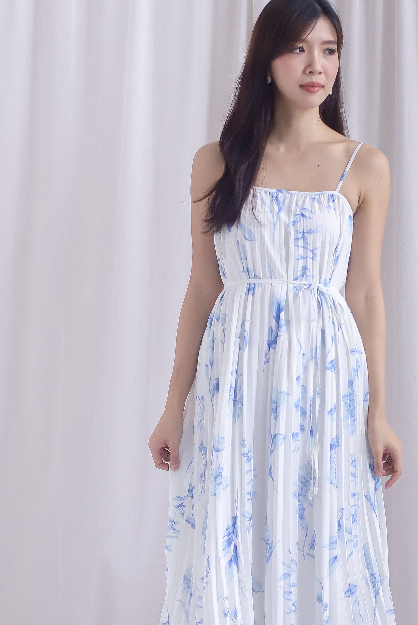 kyla maxi dress Kyla Multi Pleats Floral Spag Maxi Dress In Blue The Design Closets kyla maxi dress Kyla Multi Pleats Floral Spag Maxi Dress In Blue The Design Closets