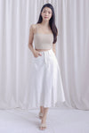 Lanley Denim Patch Skirt In White