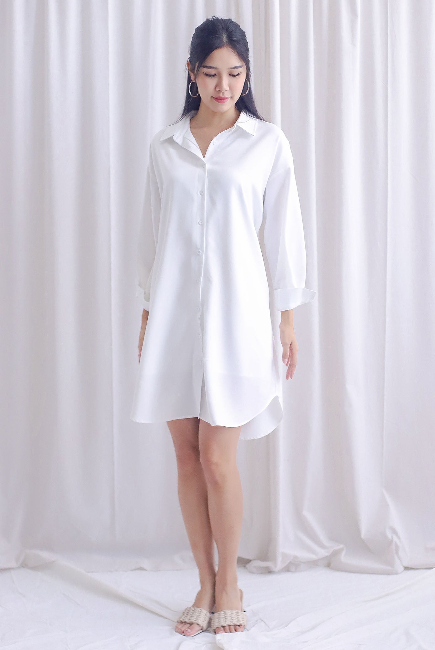 Lannie Multi-Way Shirt Dress In White