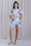 Larisa Porcelain Rose Shorts In Blue