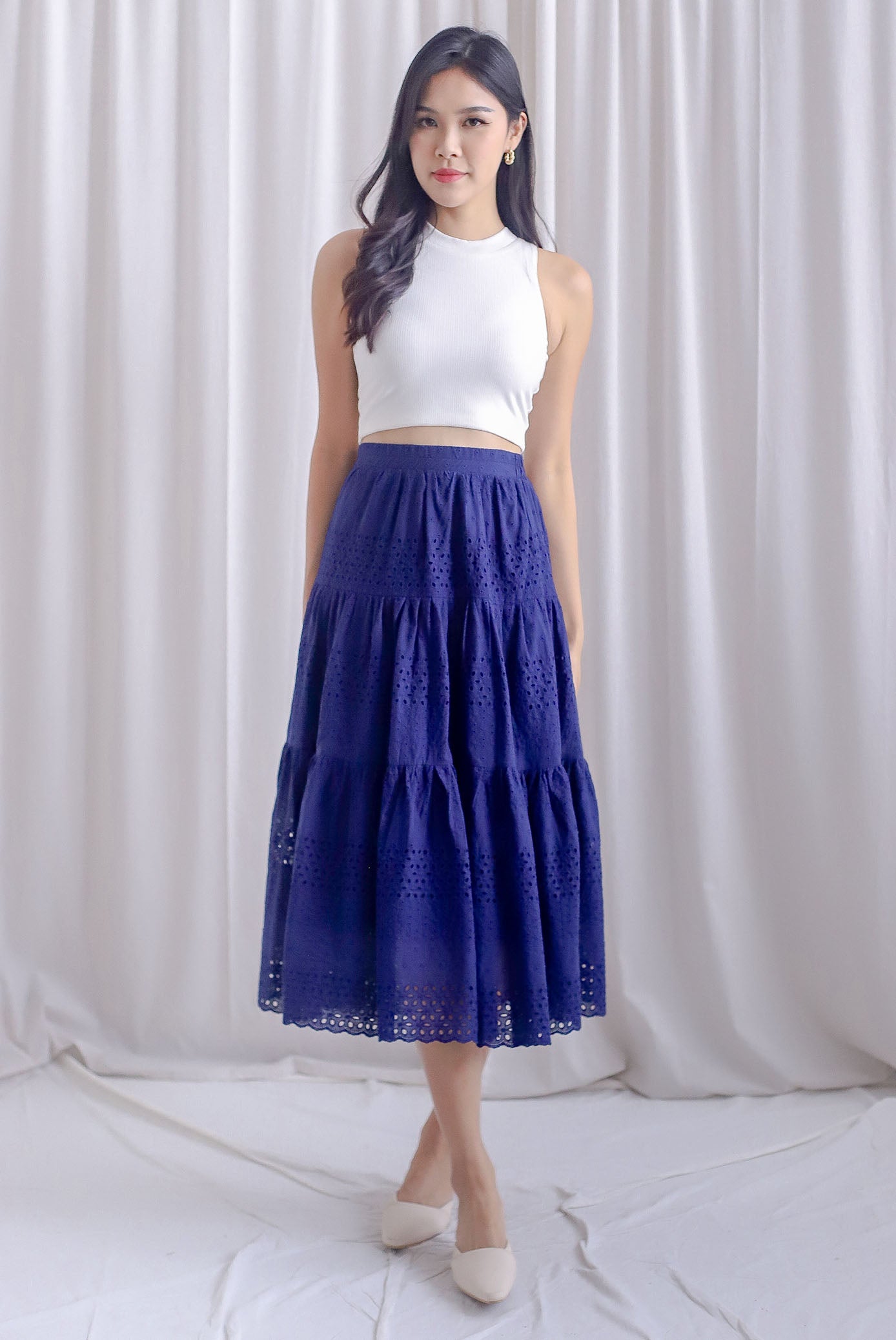 Navy blue 2025 skirt design