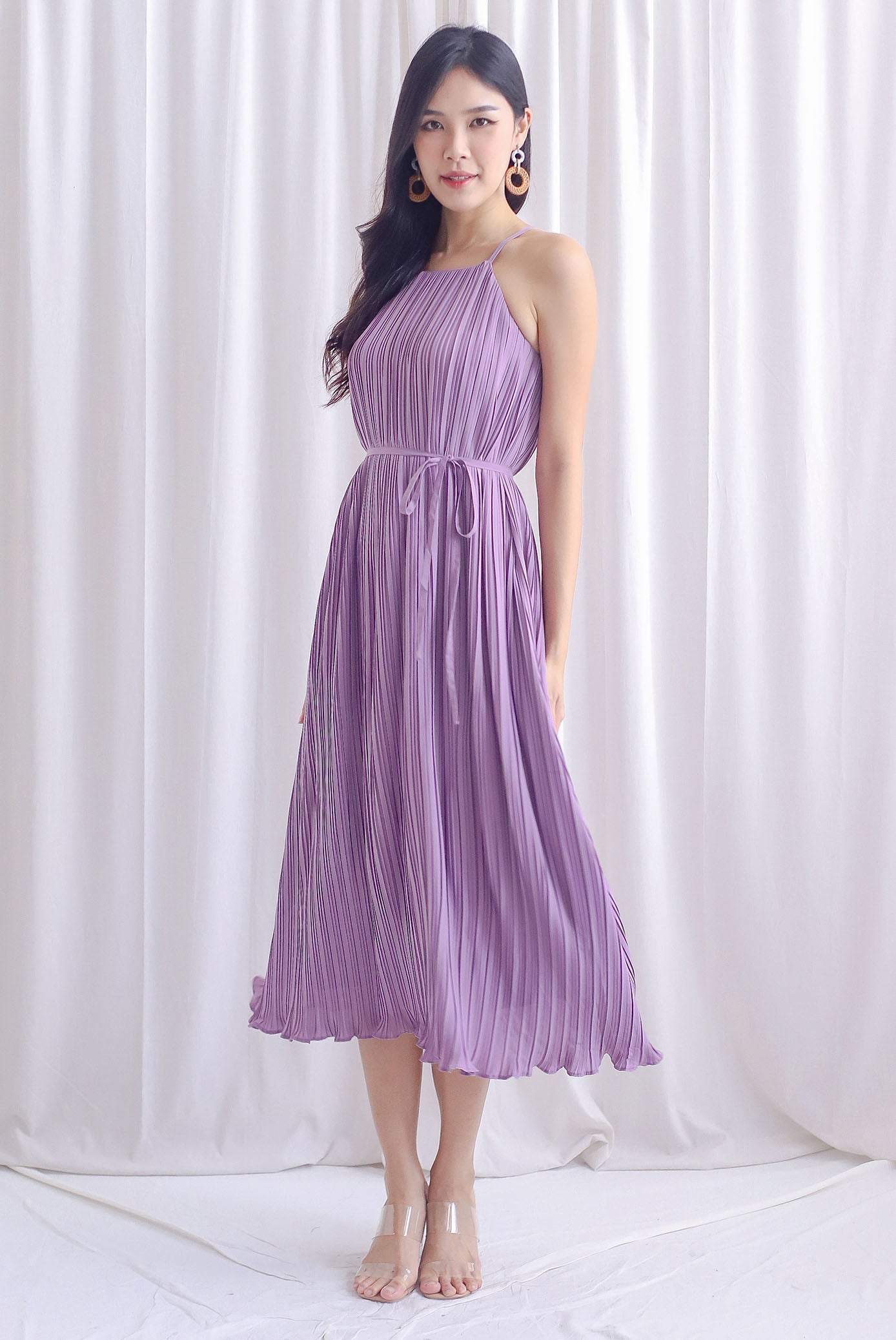 Trapeze pleated outlet dress