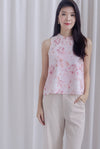 Lia Floral Oriental Cheong Sam Top In Pink