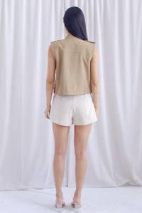 Liesel Military Vest Top In Khaki