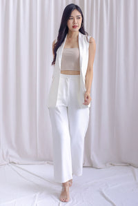 Lilith Long Vest In White