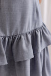 Lindea Asymm Tiered Sleeve Dress In Grey