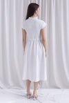 Madelyn Buttons Textured Dress In White