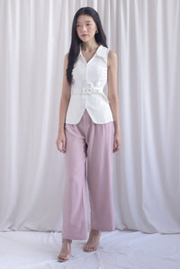 Margaux Collar Front Zip Top In White