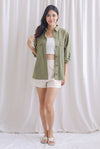 Martha Oversized Shacket In Olive