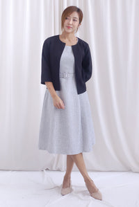 Melanie Collarless Open-Front Blazer In Black