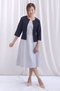 Melanie Collarless Open-Front Blazer In Black