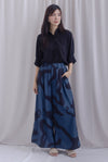 Memphis Printed Wide Culottes In Teal Black