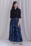 Memphis Printed Wide Culottes In Teal Black