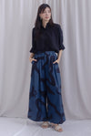 Memphis Printed Wide Culottes In Teal Black