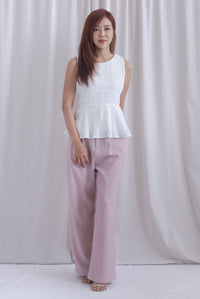 Meret Pleated Peplum Top In White