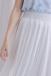 Mills Pleated Maxi Skirt In White