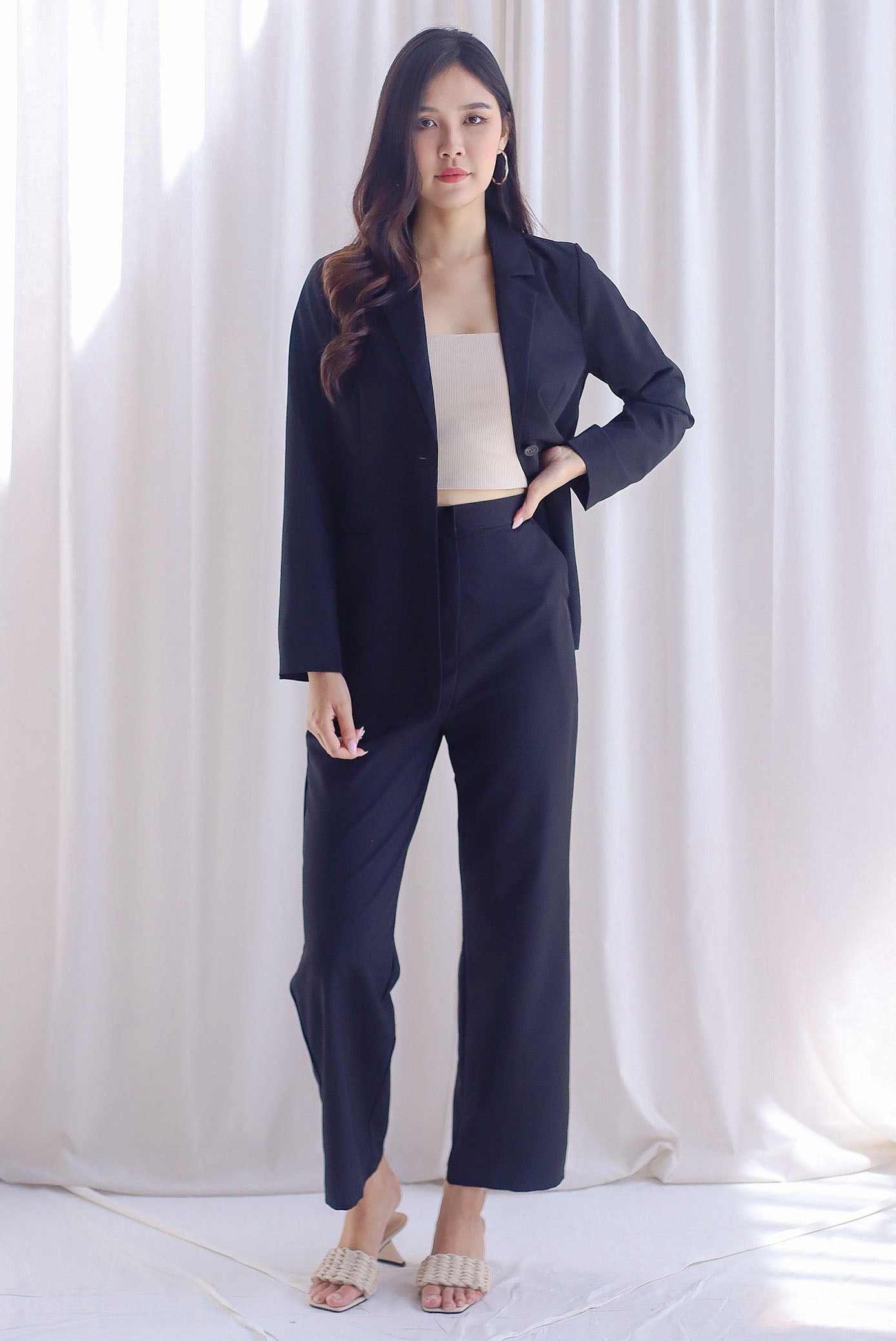 Mishka Oversized Button Blazer In Black
