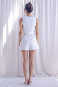Mishka Pleat Box Shorts In White