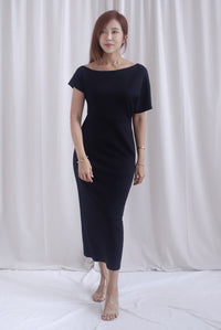 Monaco Asymmetrical Dress In Black