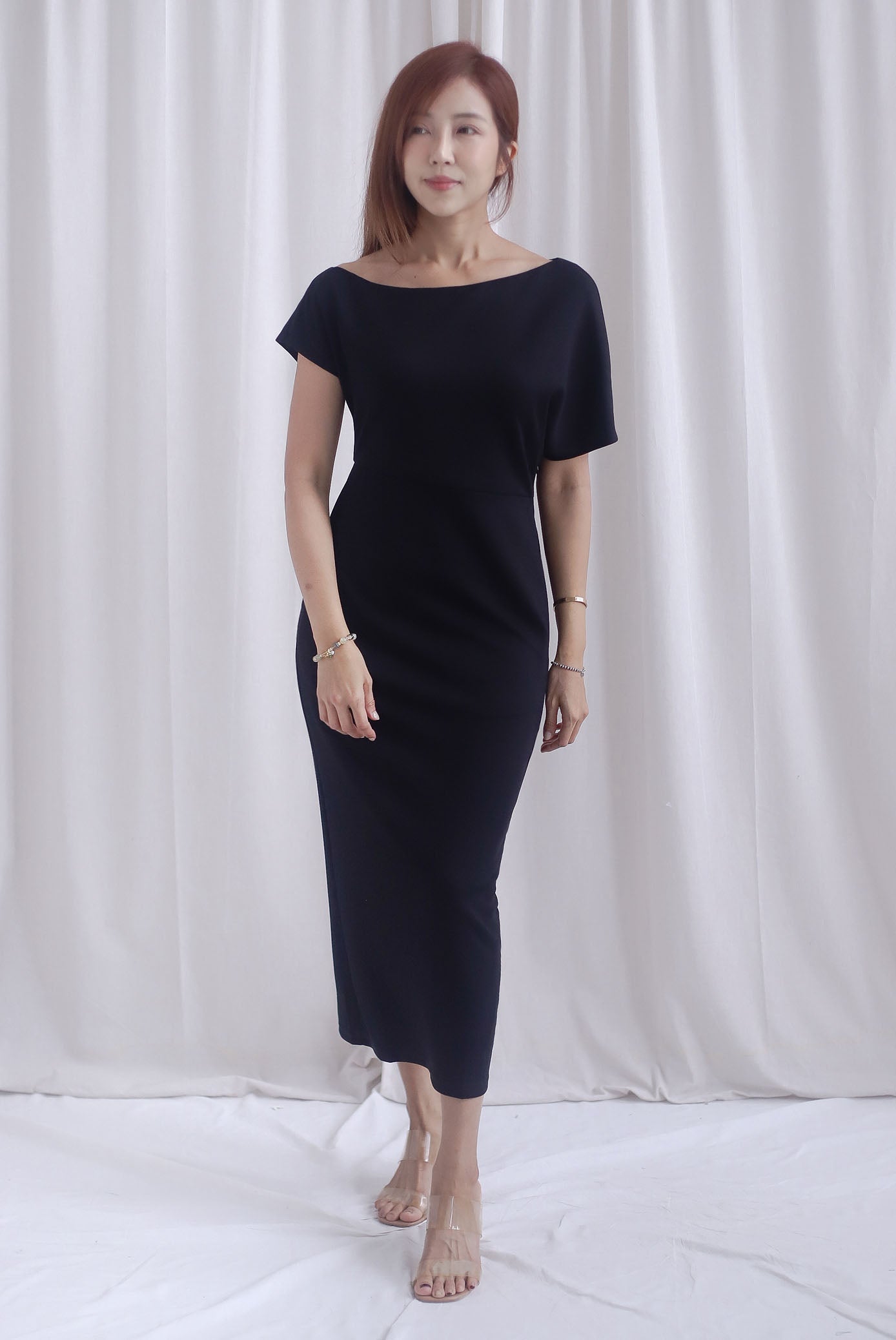Monaco Asymmetrical Dress In Black