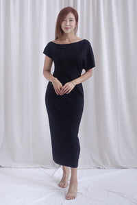 Monaco Asymmetrical Dress In Black