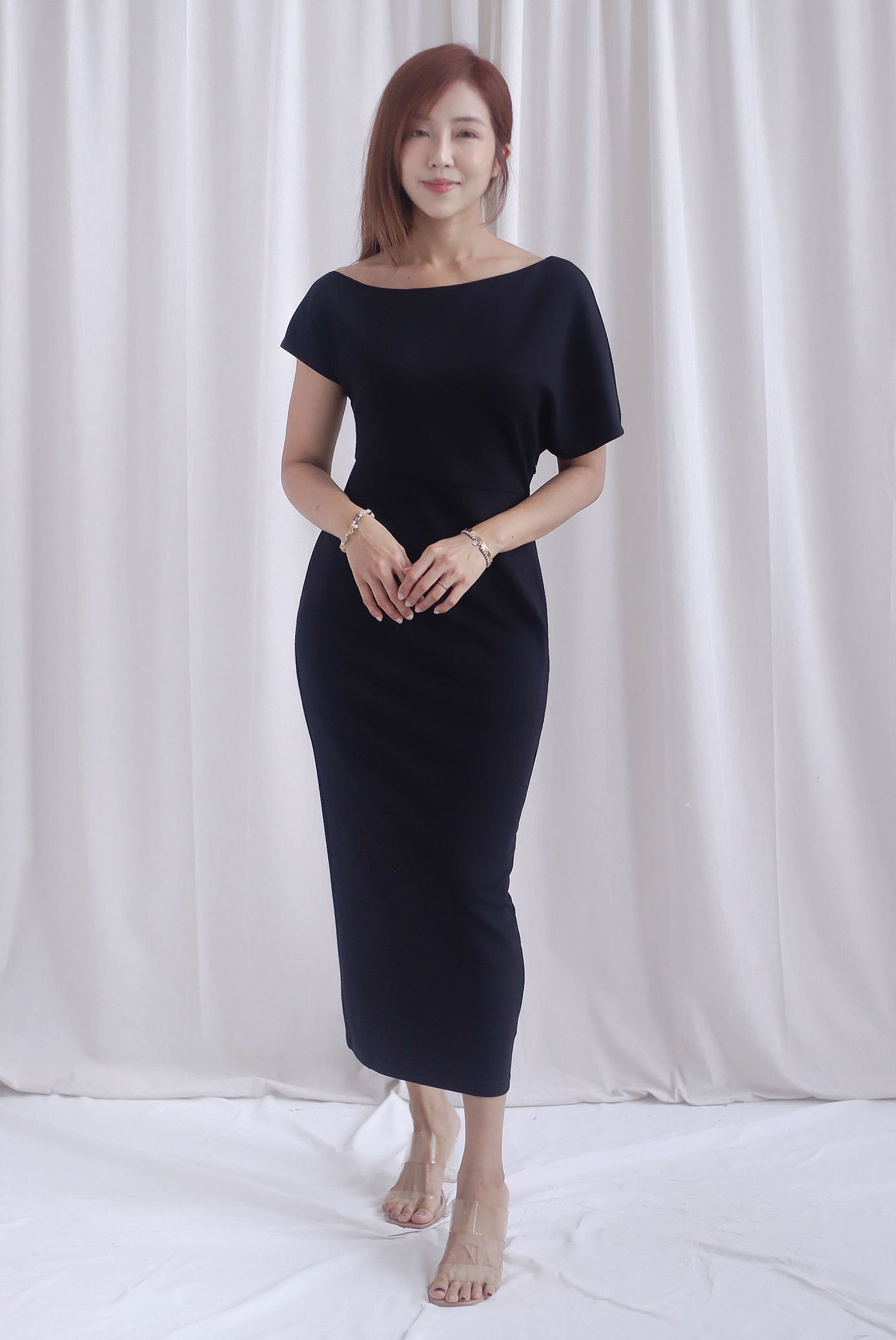 Monaco Asymmetrical Dress In Black